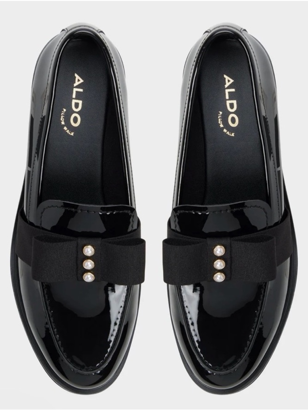 ALDO Loafers with Grosgrain Bow and Pearl Trim